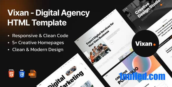 Vixan Nulled - Digital Agency Portfolio HTML Template